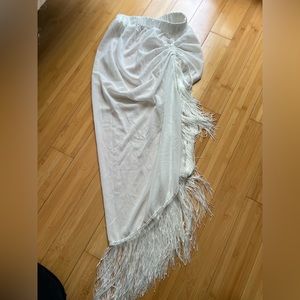 Fringe sheer cover skirt